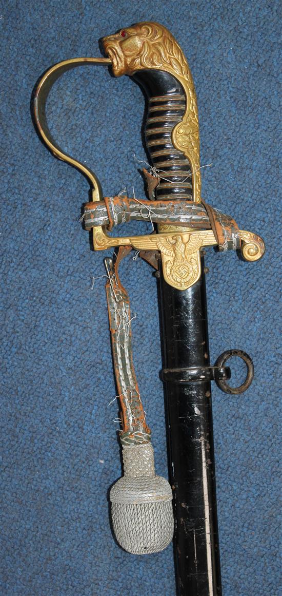 A German Third Reich officers sword by Paul Weyersberg, Solingen, overall incl. scabbard 42.5in.